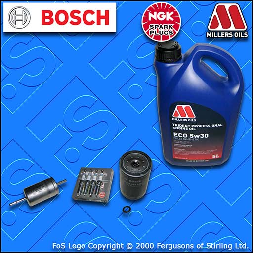 SERVICE KIT for FORD FOCUS MK1 ST170 OIL FUEL FILTERS PLUGS +5L OIL (2002-2004)