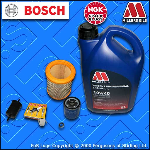 SERVICE KIT for PEUGEOT 106 1.1 OIL AIR FUEL FILTER PLUGS+10w40 SS OIL 1996-2000
