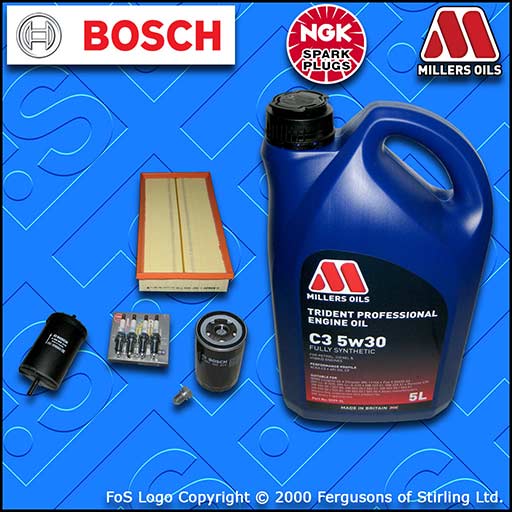 SERVICE KIT for VW NEW BEETLE 2.0 8V AZG AZJ BER OIL AIR FUEL FILTERS PLUGS +OIL