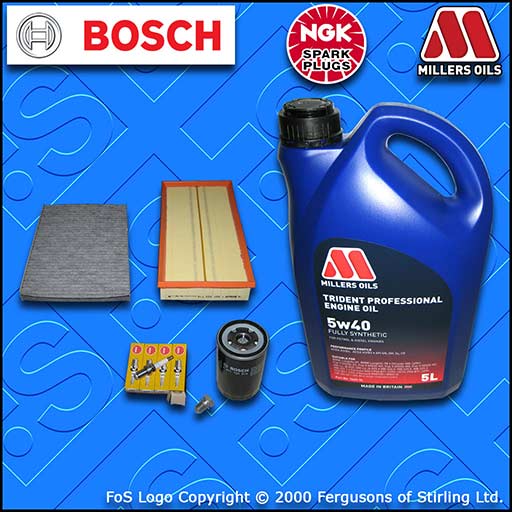 SERVICE KIT for VW NEW BEETLE 2.0 8V AEG APK AQY OIL AIR CABIN FILTER PLUGS +OIL