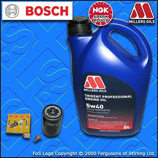 SERVICE KIT for VW NEW BEETLE 2.0 8V AEG APK AQY OIL FILTER PLUGS +OIL 1998-2010