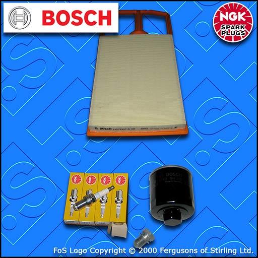 SERVICE KIT for VW POLO (6N) 1.4 16V BOSCH OIL AIR FILTERS PLUGS (1996-2001)