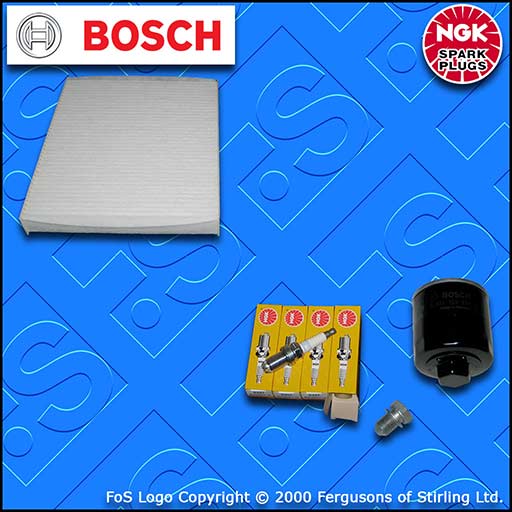 SERVICE KIT for AUDI A2 1.4 BOSCH OIL CABIN FILTERS NGK SPARK PLUGS (2000-2005)