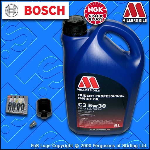 SERVICE KIT for SEAT IBIZA (6L) 1.4 16V BBY BKY OIL FILTER PLUGS+OIL (2002-2007)