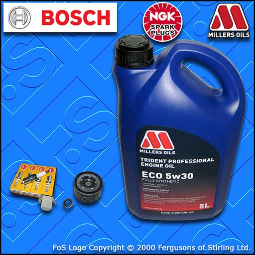 SERVICE KIT for RENAULT CLIO MK2 1.6 16V OIL FILTER PLUGS +5w30 OIL (2000-2005)