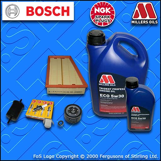 SERVICE KIT for RENAULT SCENIC II 2.0 16V OIL AIR FUEL FILTER PLUGS +OIL (03-09)