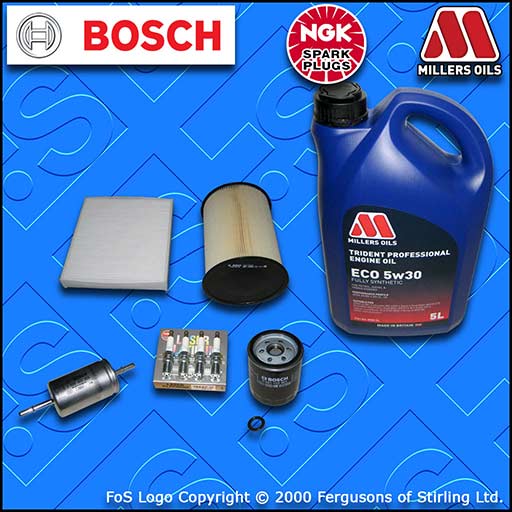 SERVICE KIT VOLVO S40 (MS) 2.0 16V OIL AIR FUEL CABIN FILTER PLUGS+OIL 2007-2012
