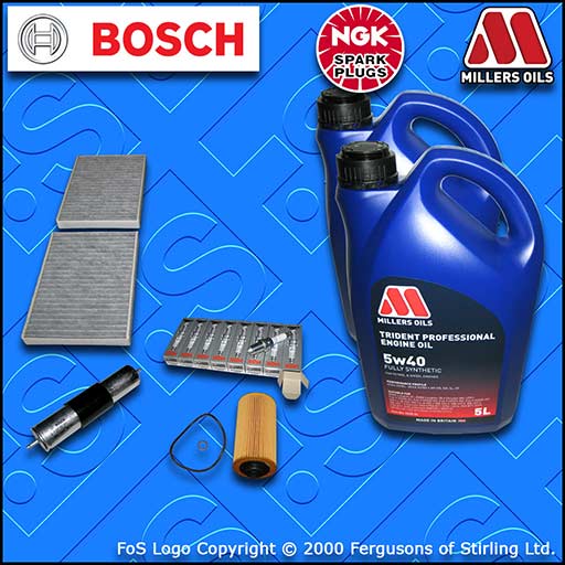 SERVICE KIT for BMW 5 SERIES E39 540I OIL FUEL CABIN FILTER PLUGS +OIL 1996-1998
