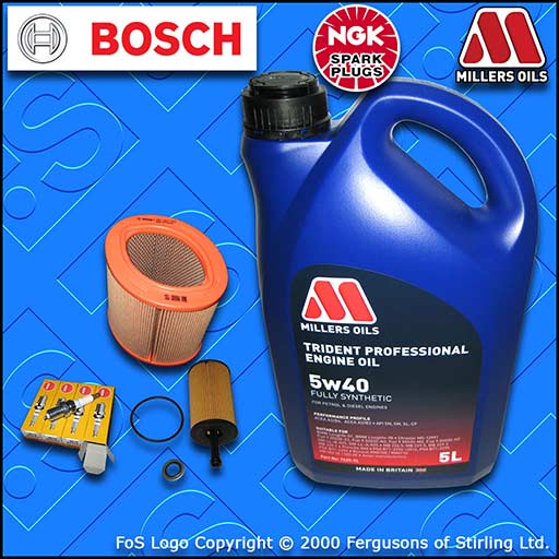 SERVICE KIT for PEUGEOT 106 1.1 OIL AIR FILTERS PLUGS +5w40 FS OIL (2000-2004)