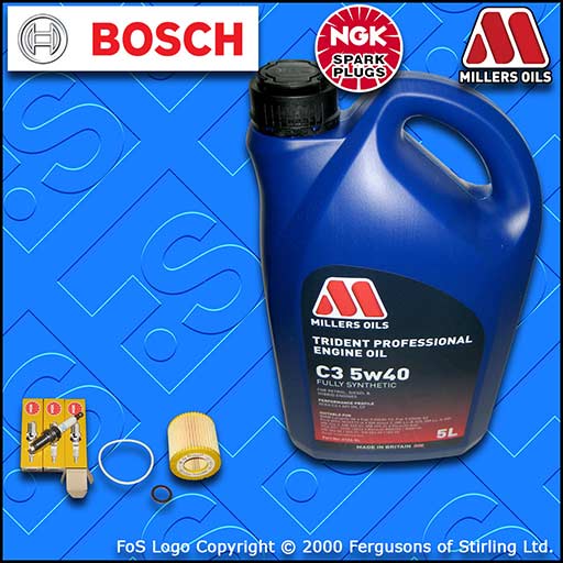 SERVICE KIT for VW FOX 1.2 BMD OIL FILTER SPARK PLUGS +5L 5w40 LL OIL 2005-2007