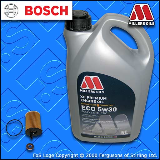 SERVICE KIT for FORD FUSION 1.4 TDCI OIL FILTER with 5L MILLERS OIL (2002-2012)