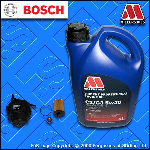 SERVICE KIT for PEUGEOT 307 1.4 HDI OIL FUEL FILTER +5L 5w30 OIL (2001-2005)