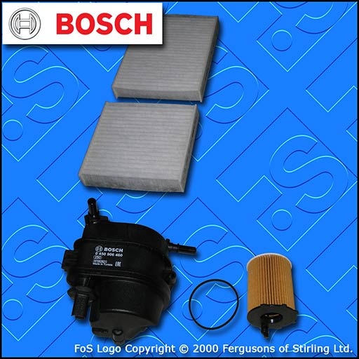 SERVICE KIT for PEUGEOT 207 1.4 HDI DV4TD BOSCH OIL FUEL CABIN FILTERS 2006-2010