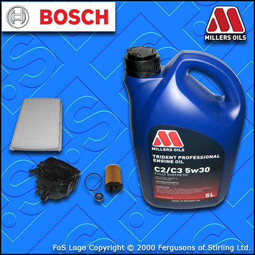 SERVICE KIT for PEUGEOT 307 1.6 HDI CC SW OIL FUEL CABIN FILTER +OIL (2004-2013)