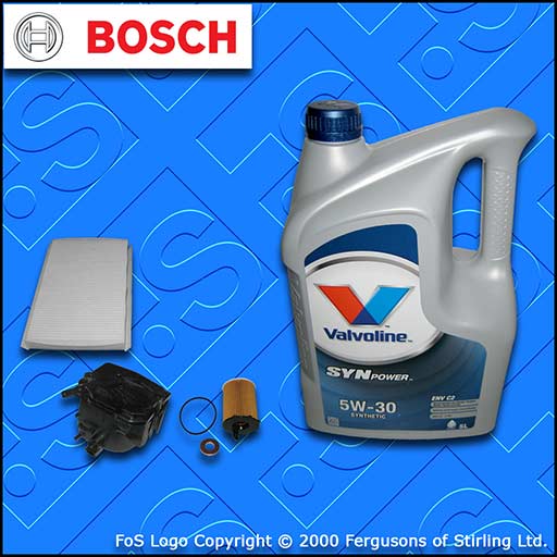 SERVICE KIT for PEUGEOT 308 1.6 HDI CC SW OIL FUEL CABIN FILTER +OIL (2007-2010)