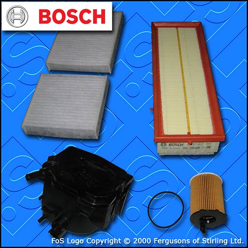 SERVICE KIT for PEUGEOT 207 1.6 HDI CC SW OIL AIR FUEL CABIN FILTER (06-09)