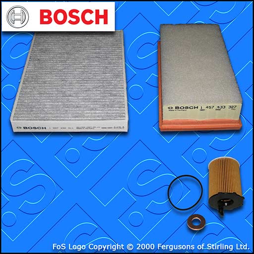 SERVICE KIT for PEUGEOT 407 1.6 HDI BOSCH OIL AIR CABIN FILTERS (2008-2010)