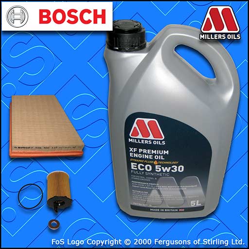 SERVICE KIT for FORD FUSION (B226) 1.6 TDCI OIL AIR FILTER+MILLERS OIL 2004-2012