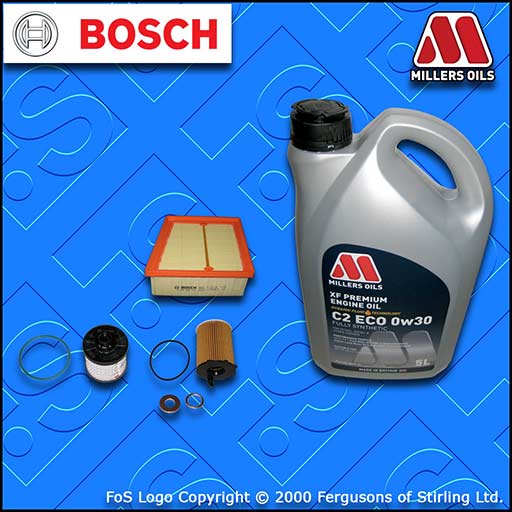 SERVICE KIT for FORD FIESTA MK7 1.5 TDCI OIL AIR FUEL FILTERS +OIL (2015-2017)