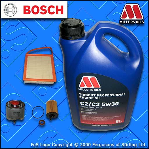 SERVICE KIT for PEUGEOT 5008 1.6 HDI DV6C OIL AIR FUEL FILTERS +OIL (2010-2016)