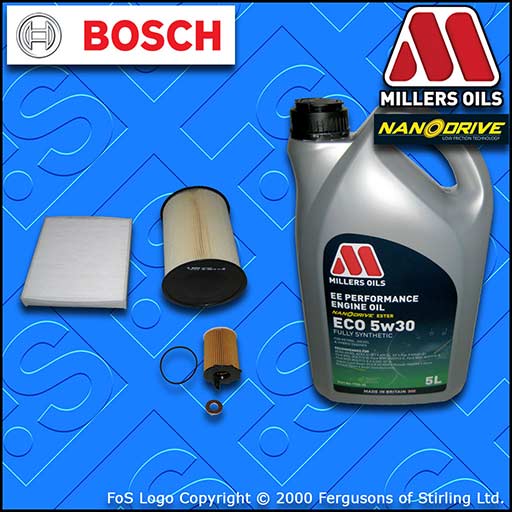 SERVICE KIT for FORD C-MAX 1.6 TDCI BOSCH OIL AIR CABIN FILTERS +OIL (2007-2010)