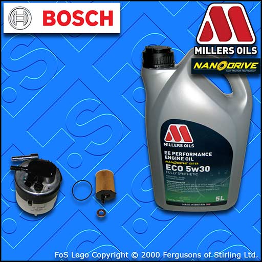 SERVICE KIT for FORD C-MAX 1.6 TDCI BOSCH OIL FUEL FILTERS +EE OIL (2007-2010)