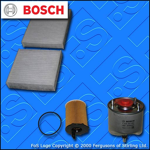 SERVICE KIT for PEUGEOT 2008 1.4 HDI DV4C BOSCH OIL FUEL CABIN FILTERS 2013-2019