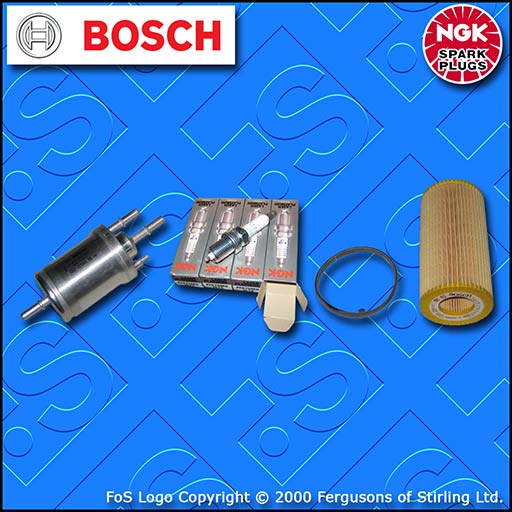 SERVICE KIT for AUDI S3 (8P) 2.0 TFSI BOSCH OIL FUEL FILTERS PLUGS (2006-2013)