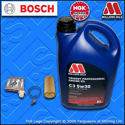 SERVICE KIT for VW SCIROCCO 2.0 R OIL FILTER PLUGS +5w30 LL OIL (2009-2017)