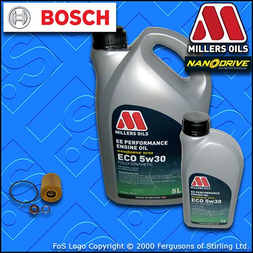 SERVICE KIT for FORD S-MAX 2.0 TDCI OIL FILTER +6L MILLERS NANO OIL (2006-2014)