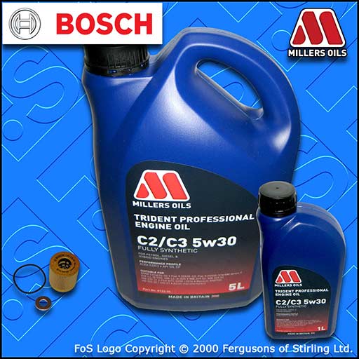 SERVICE KIT for TOYOTA PROACE 2.0 D OIL FILTER +6L 5w30 LL OIL (2013-2016)