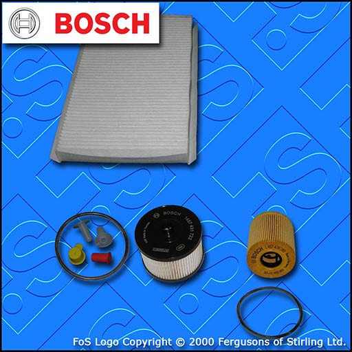 SERVICE KIT for PEUGEOT 307 2.0 HDI 16V BOSCH OIL FUEL CABIN FILTERS (2004-2007)
