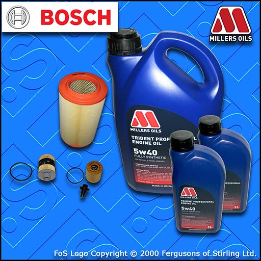 SERVICE KIT for PEUGEOT BOXER 2.2 HDI OIL AIR FUEL FILTER +5w40 OIL (2006-2013)