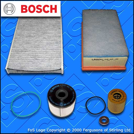 SERVICE KIT for PEUGEOT RCZ 2.0 HDI BOSCH OIL AIR FUEL CABIN FILTERS (2010-2016)