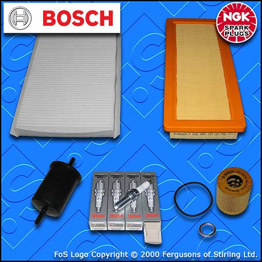 SERVICE KIT for PEUGEOT 308 1.6 THP OIL AIR FUEL CABIN FILTERS PLUGS (2007-2009)