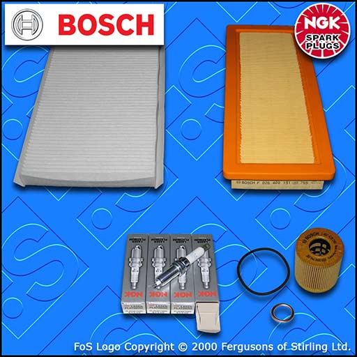 SERVICE KIT for PEUGEOT 308 1.6 THP OIL AIR CABIN FILTERS PLUGS (2007-2009)