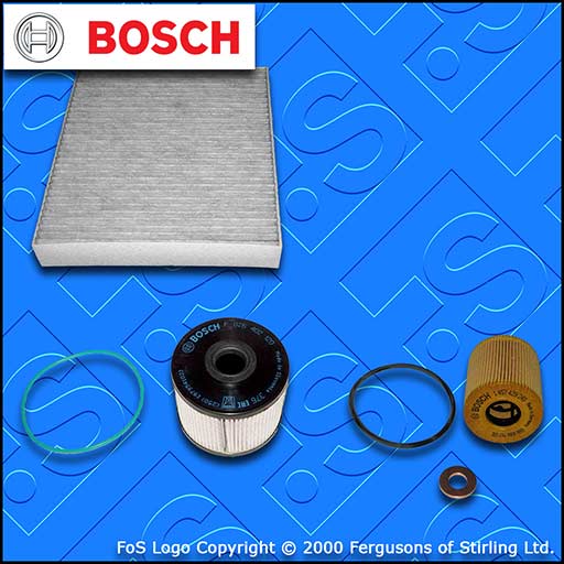 SERVICE KIT for FORD S-MAX 2.0 TDCI BOSCH OIL FUEL CABIN FILTERS (2010-2014)