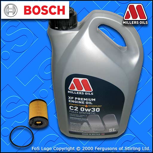 SERVICE KIT for JEEP RENEGADE 1.4 BOSCH OIL FILTER +MILLERS OIL (2014-2016)
