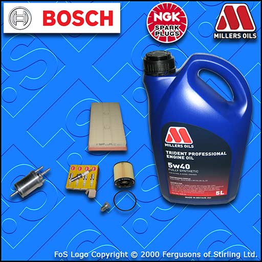 SERVICE KIT for AUDI A3 (8P) 1.6 FSI OIL AIR FUEL FILTER PLUGS +OIL (2003-2007)