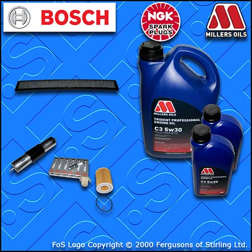 SERVICE KIT for BMW 3 SERIES E46 323I OIL FUEL CABIN FILTER PLUGS +OIL 1998-2000