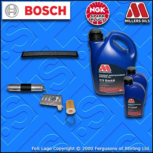 SERVICE KIT for BMW 3 SERIES E46 330I OIL FUEL CABIN FILTER PLUGS +OIL 2000-2007