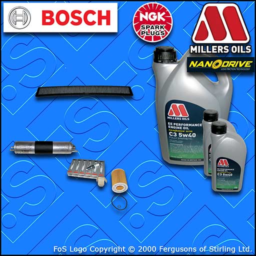 SERVICE KIT for BMW 3 SERIES E46 325I OIL FUEL CABIN FILTER PLUGS +OIL 2000-2007