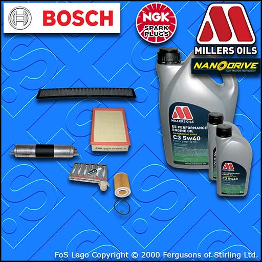 SERVICE KIT BMW 3 SERIES E46 320I M54 OIL AIR FUEL CABIN FILTER PLUGS +OIL 00-07