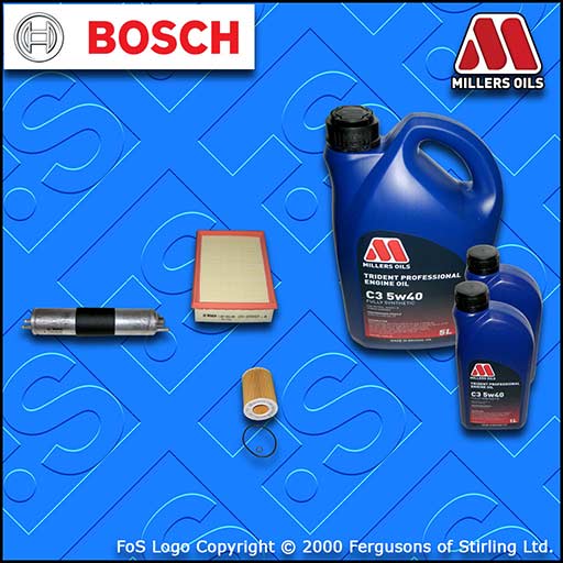 SERVICE KIT for BMW Z3 3.0 OIL AIR FUEL FILTERS +5w40 LL OIL (2000-2002)