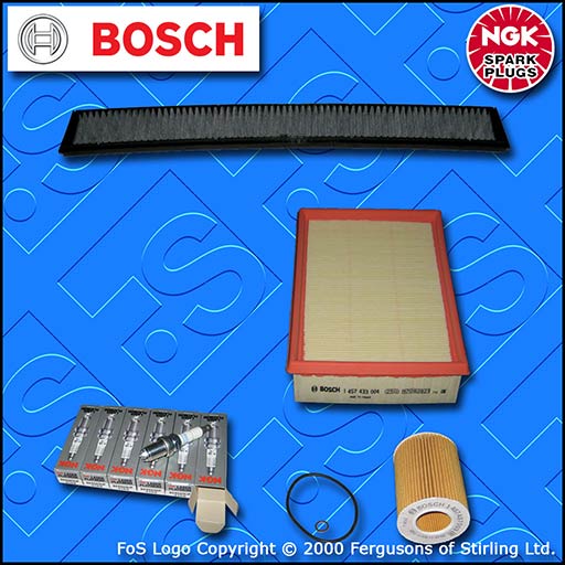 SERVICE KIT BMW X3 (E83) 2.5I M54 BOSCH OIL AIR CABIN FILTER NGK PLUGS 2004-2006