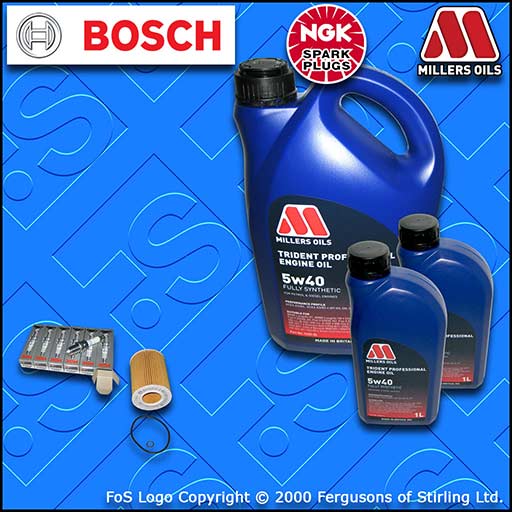 SERVICE KIT for BMW X3 (E83) 2.5I M54 OIL FILTER NGK PLUGS +5w40 OIL (2004-2006)