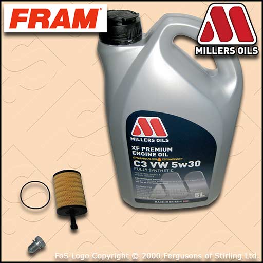 SERVICE KIT for AUDI A3 (8P) 1.9 TDI FRAM OIL FILTER and MILLERS OIL (2003-2012)