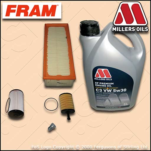 SERVICE KIT for AUDI A3 (8P) 1.9 TDI FRAM OIL AIR FUEL FILTERS +OIL (2005-2009)