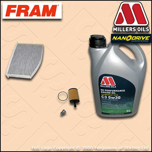 SERVICE KIT for AUDI A3 (8P) 2.0 TDI FRAM OIL CABIN FILTERS with OIL (2003-2010)