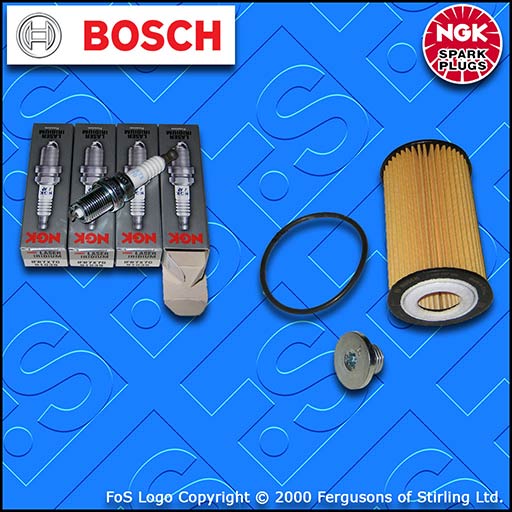 SERVICE KIT for VAUXHALL OPEL ADAM 1.4 S BOSCH OIL FILTER NGK PLUGS (2014-2019)